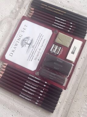 Studio series Drawing Set fine artist kit 25 premium sketch Peter pauper press